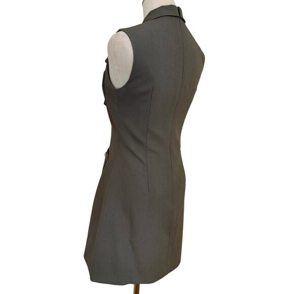 Self-Portrait Khaki Twill Mini Dress US 8 - Picture 10 of 12